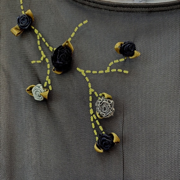 Vintage Rampage 90's/Y2K Mesh Overlay Maxi Dress Fairy Grunge Whimsigoth 3-XS - Picture 5 of 12